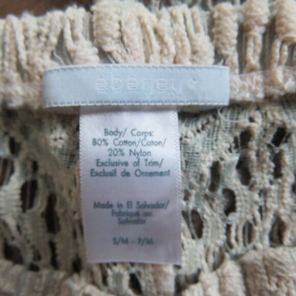 EBERJEY Free Spirit Margaux Crochet Ombre Ombre Cover Up Boho Flare Pant Sz S/M - Picture 14 of 14